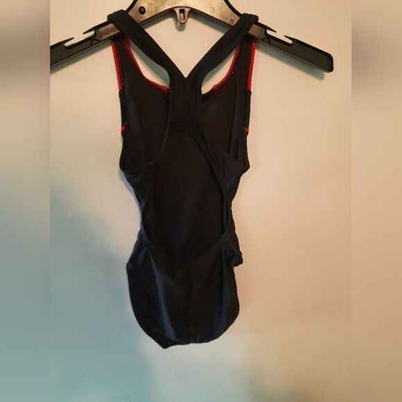 Sporti One Piece Swimsuit Sz 28 Ted Black Competition Swim Team Teen - Picture 2 of 4